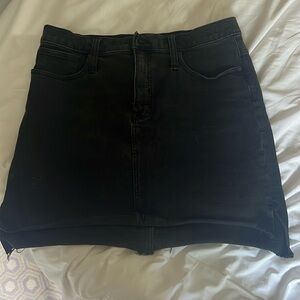 Madewell black denim skirt.